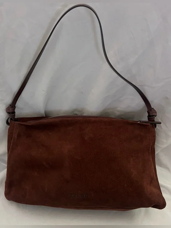 STAUD WALLY BROWN MAHAGONY SUEDE SHOULDER HANDBAG $425 - Picture 11 of 14